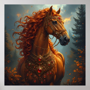 Prachtvolles rotes Pferd Poster