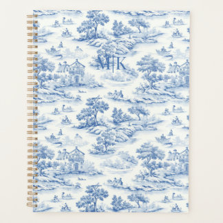 Practice Blue Toile de Jouy Vintages Design Planer