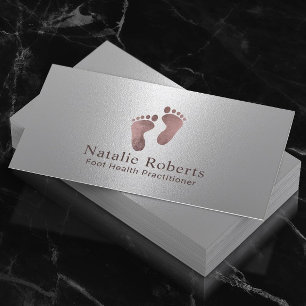 Practitioner Moderne Rose Gold Foot Care Silver We Visitenkarte