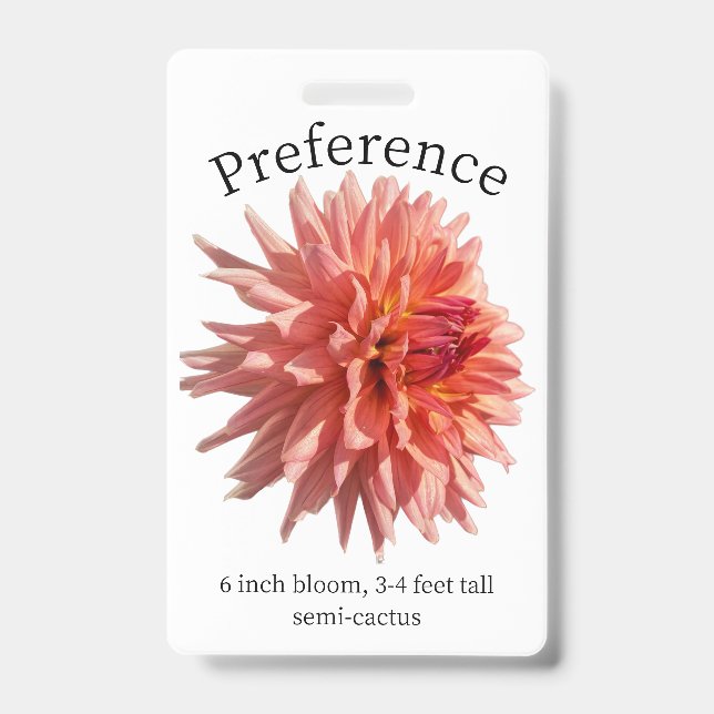 Präferenz Dahlia-ID-Abzeichen Ausweis (Vorderseite)
