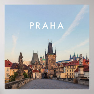Prag 006E - Charles-Brücken-Morgen Poster