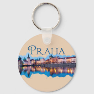 Prag: Abend Skyline Schlüsselanhänger
