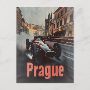 Prag alter Rennwagen Postkarte