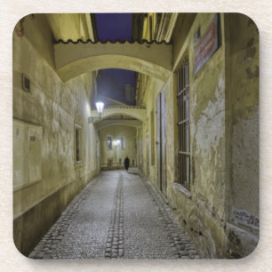 Prag Altstadt Linie Nacht Hartplastik-Untersetzer Getränkeuntersetzer