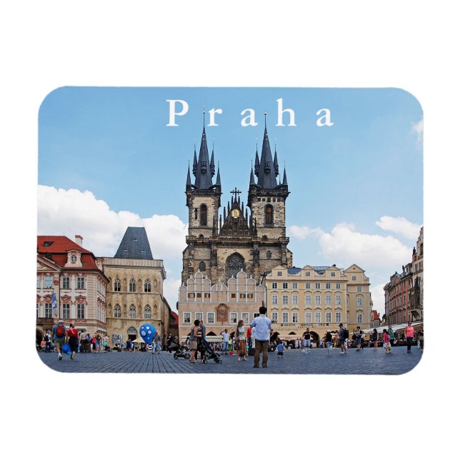 Prag. Altstädter Ring und Tyn Kirche. Magnet (Horizontal)