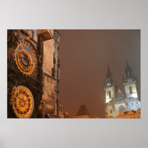 Prag am Nachtdruck Poster