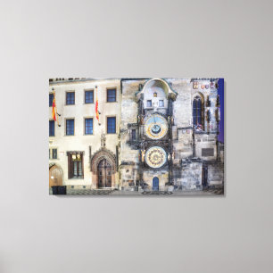 Prag Astronomische Uhr Night Leinwand