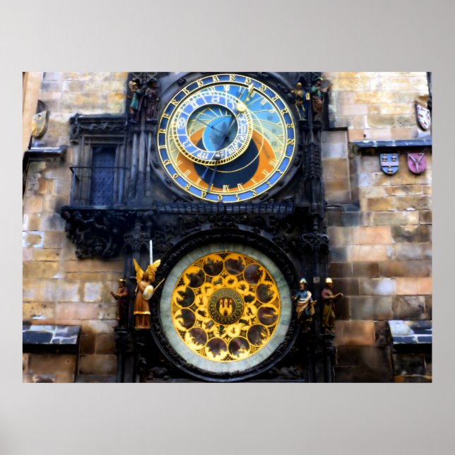 Prag Astronomisches Uhrenwerk Foto Poster (Vorne)