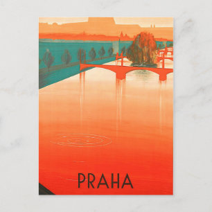 Prag, Brücken, Vintage Postkarte