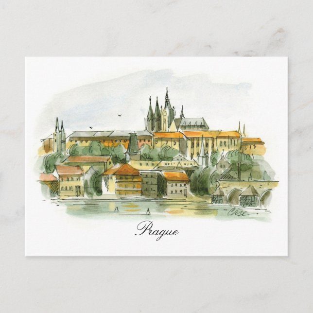 Prag Burg Postkarte (Vorderseite)