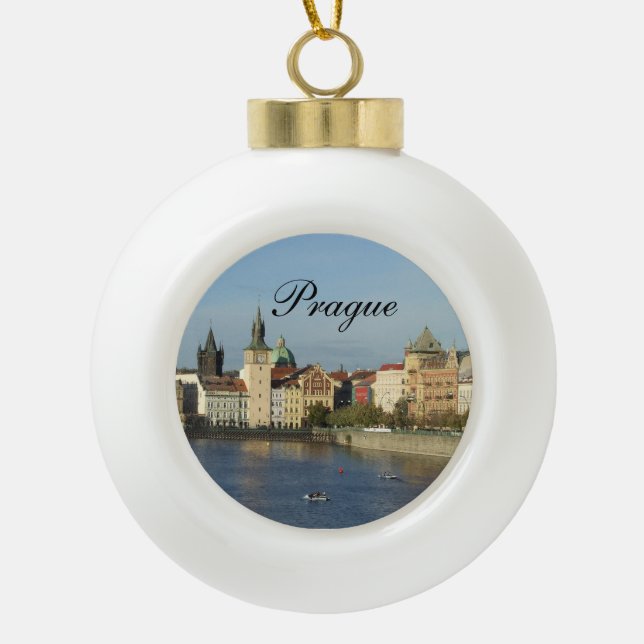 Prag-Foto-Birne Orament Keramik Kugel-Ornament (Vorderseite)
