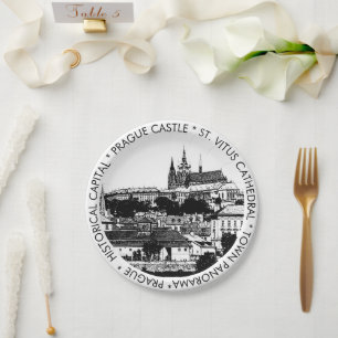 Prag, Historische Stadt, Burg - Tschechisch (Party Pappteller