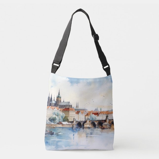 Prag in der Tschechischen Republik Tragetaschen Mit Langen Trägern (Vorderseite)