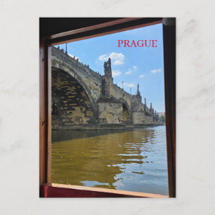 Prag Karlsbrücke gerahmte Aussicht Postkarte