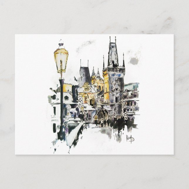Prag - Karlsbrücke Postkarte (Vorderseite)