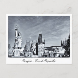 Prag, Karlsbrücke Statuen, Stadttürme /Tschechien Postkarte