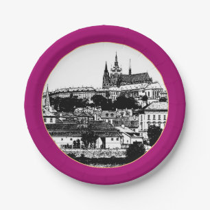 Prag, Kathedrale, Burg - Tschechien (Party) Papier Pappteller