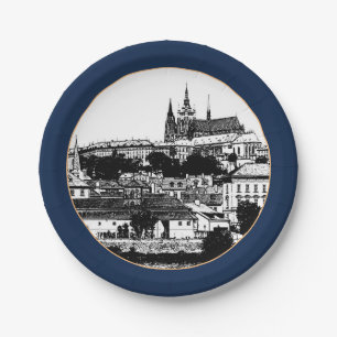 Prag, Kathedrale, Burg - Tschechien (Party) Papier Pappteller