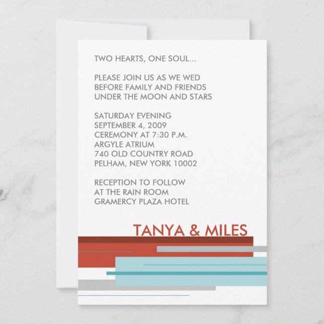 Prag laden ein:  Modernes Rot Einladung (Vorderseite)