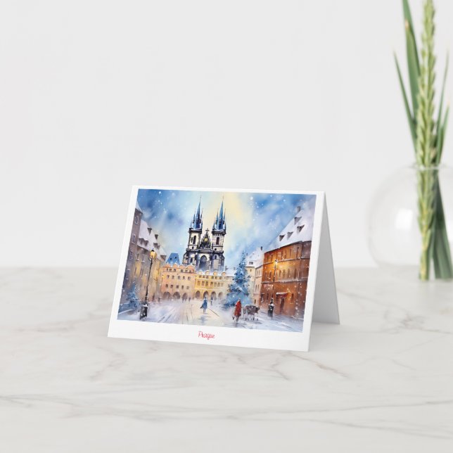 Prag Nacht in Tschechien Dankeskarte (Vorderseite)