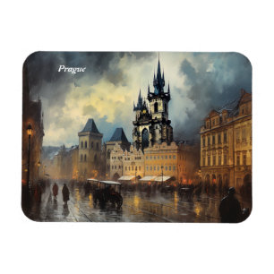 Prag Nacht in Tschechien Magnet