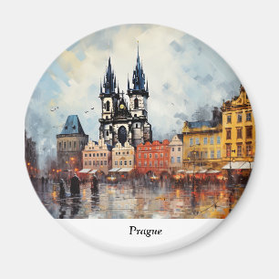 Prag Nacht in Tschechien Magnet