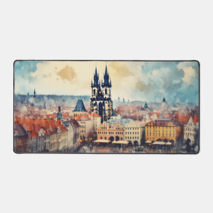Prag Nacht in Tschechien Schreibtischunterlage