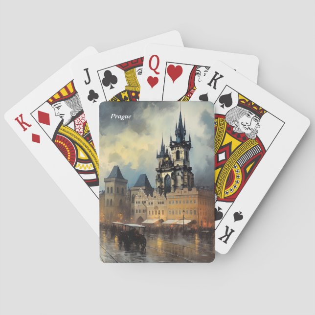 Prag Nacht in Tschechien Spielkarten (Rückseite)