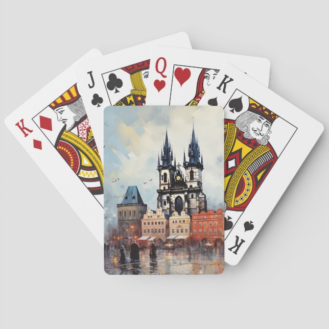 Prag Nacht in Tschechien Spielkarten (Rückseite)