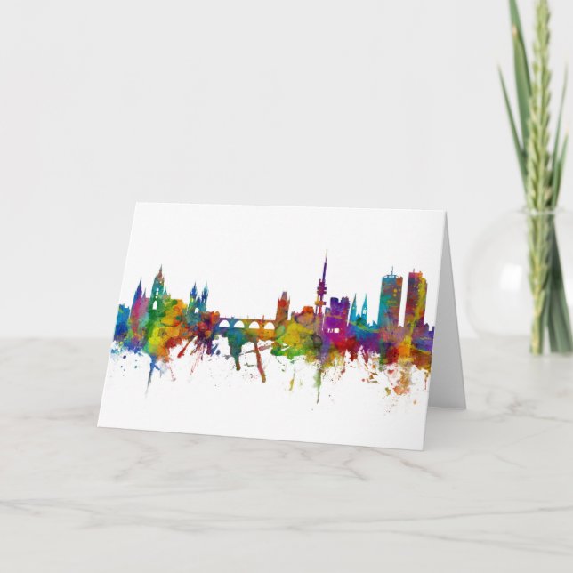 Prag (Praha) Tschechische Republik Skyline Karte (Vorderseite)