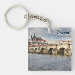 Prag-Schloss und Charles-Brückenandenken-Foto Schlüsselanhänger