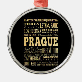 Prag-Stadt der Tschechische Silbernes Ornament