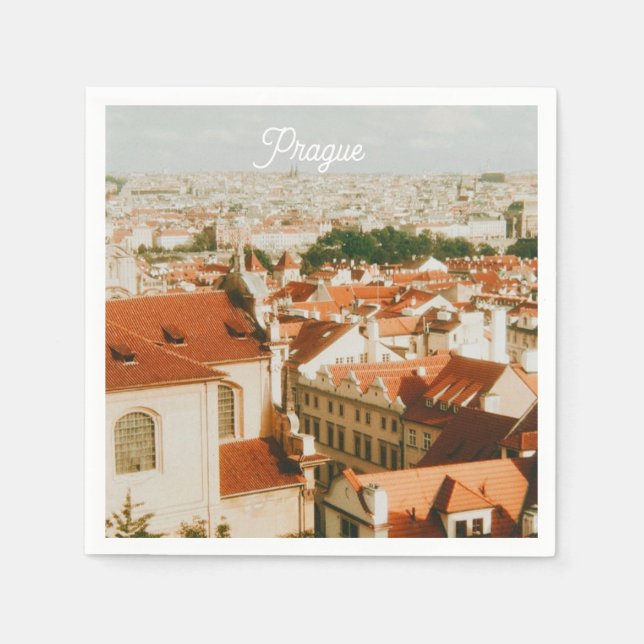 Prag Stadtansicht Souvenir Serviette (Vorderseite)