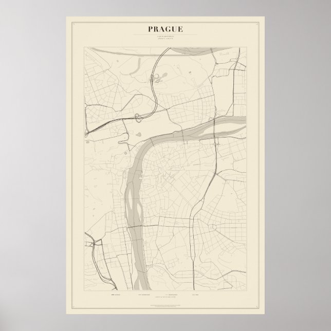 Prag Stadtplan Poster (Vorne)