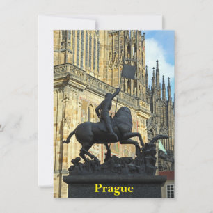 Prag Statue Grußkarte