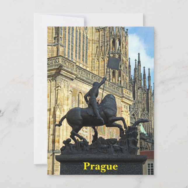 Prag Statue Grußkarte (Vorderseite)