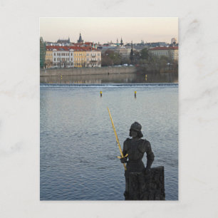 Prag Statue Postkarte