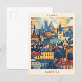 Prag Tschechien Elegante Kunst, Dichtung und Musik Postkarte
