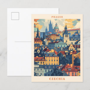 Prag Tschechien Elegante Kunst, Dichtung und Musik Postkarte