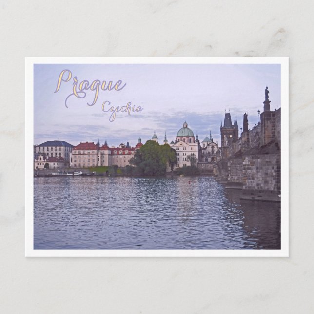 Prag, Tschechien, Karlsbrücke, Dusk Postkarte (Vorderseite)