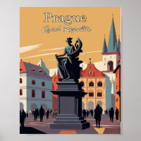 Prag Tschechien Minimalistisch Art Poster