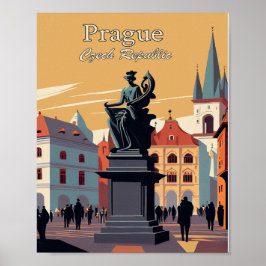 Prag Tschechien Minimalistisch Art Poster