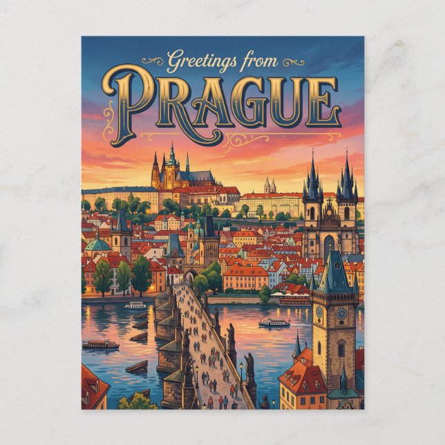 Prag Tschechien Postkarte (Vorderseite)