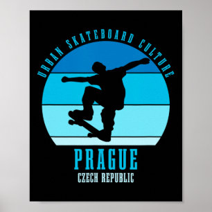 Prag Tschechien Skateboarder Urne Skateboardi Poster
