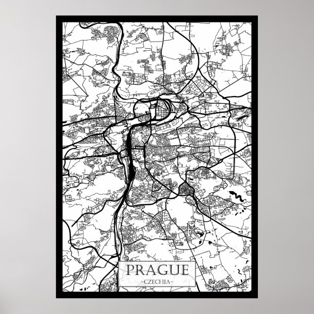 Prag Tschechien Stadtplan Poster (Vorne)