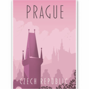 Prag Tschechien Vintage-Reiseposter Aufkleber