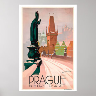 Prag Tschechien Vintage-Reiseposter Poster