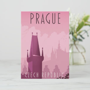 Prag Tschechien Vintages Reiseplakat Einladung