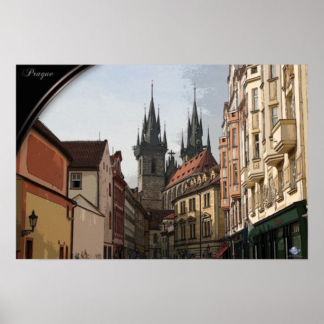 PRAG, Tschechische Republik - gewundene Straßen Poster (Vorne)