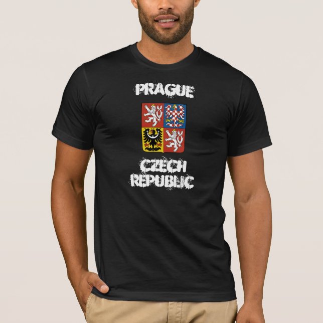 Prag, Tschechische Republik mit Wappen T-Shirt (Vorderseite)